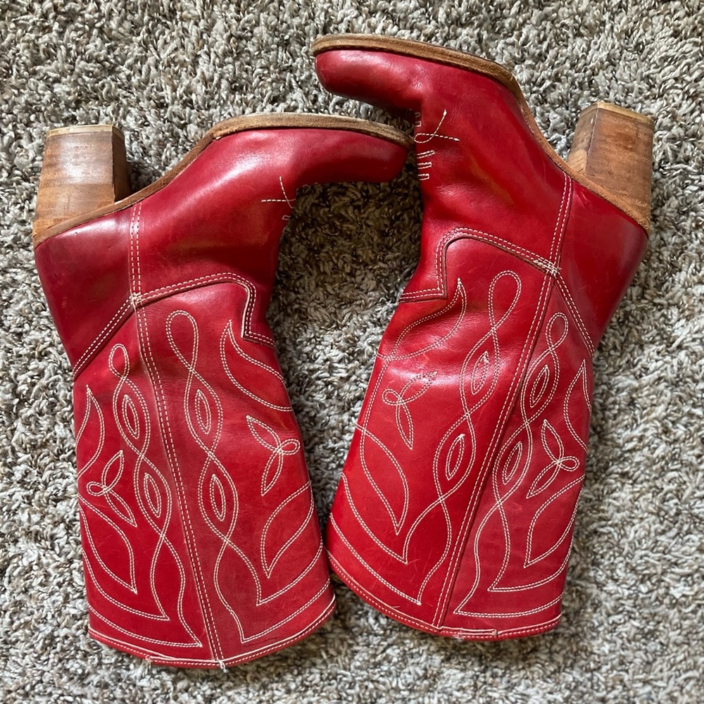 Gorgeous red vintage cowboy boots